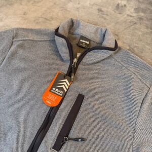 Solaris Outerwear Full Zip Fleece Jacket Mens Medium Gray Lightweight Breathable